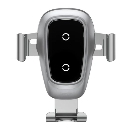 Suport auto Baseus Wireless Fast Charger Gravity Metal cu incarcare wireless Qi, argintiu