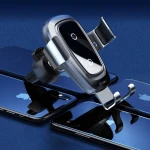 Suport auto Baseus Wireless Fast Charger Gravity Metal cu incarcare wireless Qi, argintiu