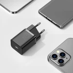 Incarcator universal Baseus Super Si 1C fast charger USB Type C 20 W / USB Type C / Lightning 1 m black