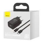 Incarcator universal Baseus Super Si 1C fast charger USB Type C 20 W / USB Type C / Lightning 1 m black