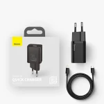 Incarcator universal Baseus Super Si 1C fast charger USB Type C 20 W / USB Type C / Lightning 1 m black