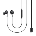 Casti stereo Tip C Samsung AKG In-Ear cu microfon ANC, Cablu textil, Optim Design, Reducere a Zgomotului, Negru