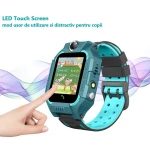 Ceas Smartwatch Copii cu GPS Prin Lbs si Functie Telefon, Localizare Camera Foto Frontala, Monitorizare Spion, Display Touchsreen Color, Lanterna, Buton SOS, Buton Apel si Sos, Verde
