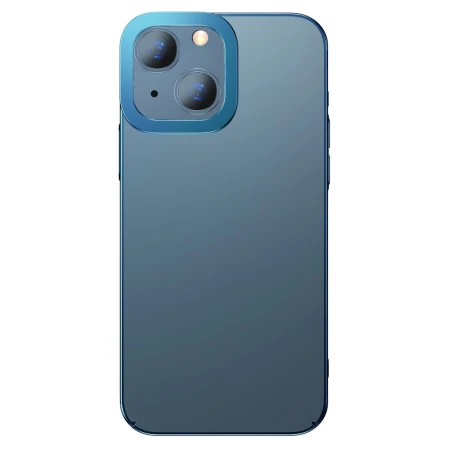 Husa de protectie Baseus Glitter Hard pentru iPhone 13, Policarbonat/Metal, Albastru
