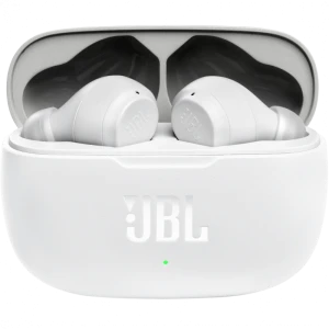 Casti audio wireless, JBL Wave 200TWS, Bluetooth 5.0, autonomie 20h, 3 seturi dopuri de urechi, Alb