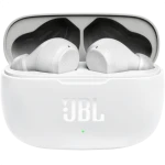 Casti audio wireless, JBL Wave 200TWS, Bluetooth 5.0, autonomie 20h, 3 seturi dopuri de urechi, Alb