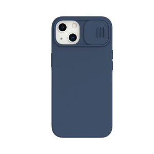Husa Nillkin Camshield Silky Silicone Compatibila Cu iPhone 13, Interior Microfibra, Albastru
