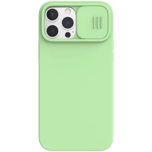 Husa de protectie Nillkin CamShield Silky pentru iPhone 13 Pro Max, Silicon/Microfibra, Verde deschis