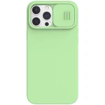 Husa de protectie Nillkin CamShield Silky pentru iPhone 13 Pro Max, Silicon/Microfibra, Verde deschis