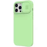 Husa de protectie Nillkin CamShield Silky pentru iPhone 13 Pro Max, Silicon/Microfibra, Verde deschis