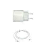 Set Incarcator Adaptor USB-C 20W compatibil iPhone 12/12pro/12proMax si Cablu USB-C Lightning 1 m, Alb
