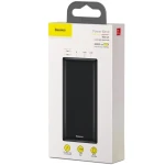 PowerBank Baseus Mini JA, PPJAN-C01, 30000 mAh, 2 x USB, 1 x Lightning , 1 x USB-C, 1 x Micro USB, Negru, Quick Charge 3A, Cu afisaj LED