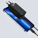 Incarcator telefon, Baseus, 1 x USB-A, 2 x USB-C PD, 65W, 110-240V, Negru