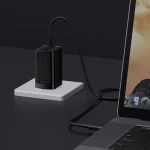 Incarcator telefon, Baseus, 1 x USB-A, 2 x USB-C PD, 65W, 110-240V, Negru