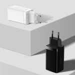 Incarcator telefon, Baseus, 1 x USB-A, 2 x USB-C PD, 65W, 110-240V, Negru