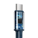Cablu de incarcare rapida/transfer de date, Baseus, USB-C/USB-C, 1 m, Albastru