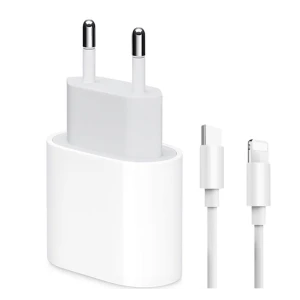 Set Incarcator compatibil cu Apple, USB-C 20W Fast Charger si cablu USB-C Lightning, Compatibil cu iPhone 11 / 11 Pro / 11 Pro Max / XS Max / XS / X / XR / 8 / 8 Plus, Alb