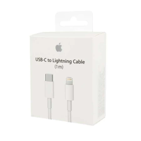 Cablu de date/incarcare Apple pentru iPhone, conector USB-C la Lightning, 1m, alb