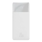 Baterie externa, Baseus, 30000mAh, 20W, Quick Charge, USB-C/USB-A, Afisaj LED, Alb