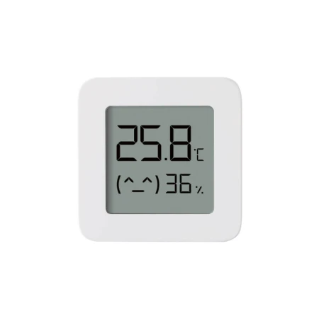 Senzor de temperatura si umiditate bluetooth cu afisaj LCD, Xiaomi, LYWSD03MMC, Alb, Patrat