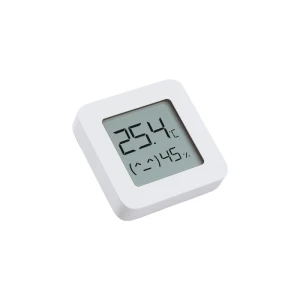 Senzor de temperatura si umiditate bluetooth cu afisaj LCD, Xiaomi, LYWSD03MMC, Alb, Patrat