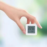 Senzor de temperatura si umiditate bluetooth cu afisaj LCD, Xiaomi, LYWSD03MMC, Alb, Patrat