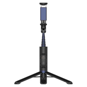 Selfie stick cu telecomanda SAMSUNG, compatibil Android si IOS intre 5-8.5 cm, reglabil intre 20.7-60.8 cm, conectivitate Bluetooth, rotire 360 grade, Model P007, Negru
