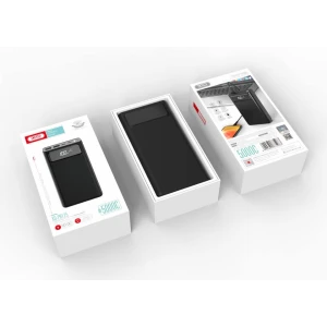 Baterie externa portabila XO PR158 50000 mAh, Digital Display, QC3.0+PD 20W, Negru