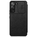 Husa Carte Nillkin Qin Pro, pentru Samsung Galaxy S22, Protectie camera, Piele Eco, Negru