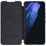 Husa Carte Nillkin Qin Pro, pentru Samsung Galaxy S22, Protectie camera, Piele Eco, Negru