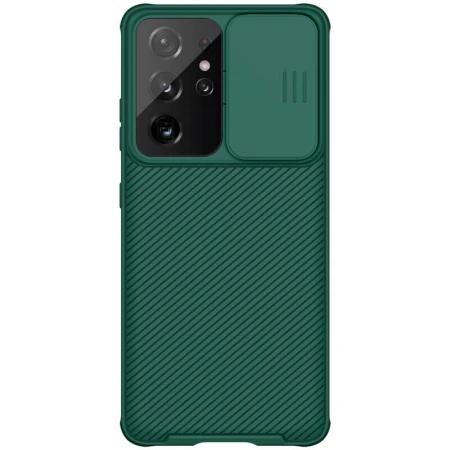 Husa protectie spate si camera foto verde, pentru Samsung Galaxy S21 Ultra 5G Nillkin CamShield Pro