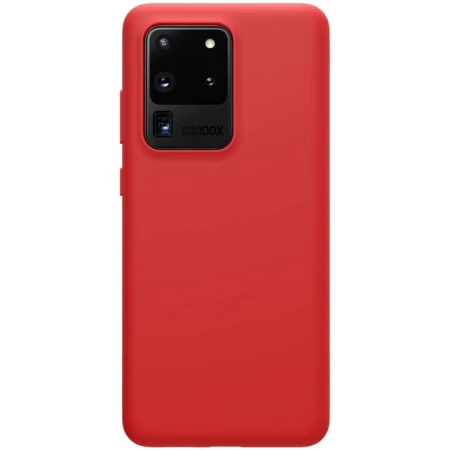 Husa Super Slim protectie spate telefon compatibila Samsung Galaxy S20 Ultra Nillkin Flex Pure, rosie