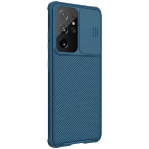 Husa protectie spate si camera foto albastru, pentru Samsung Galaxy S21 Ultra 5G Nillkin CamShield Pro