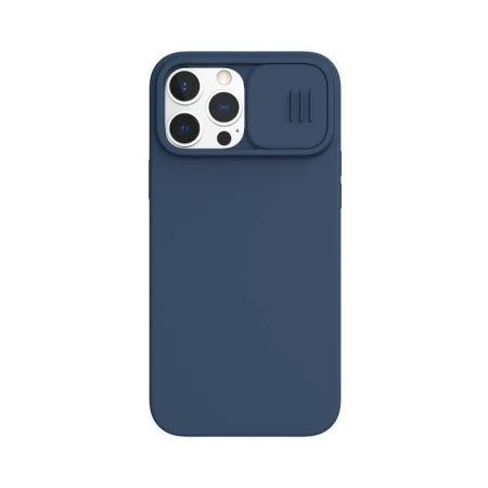 Husa Nillkin Camshield Silky Silicone Compatibila Cu iPhone 13 Pro Max, Interior Microfibra, Albastru