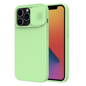 Husa pentru iPhone 13 Pro Nillkin Camshield Silky Magsafe, Protectie camera foto, Plastic, Verde