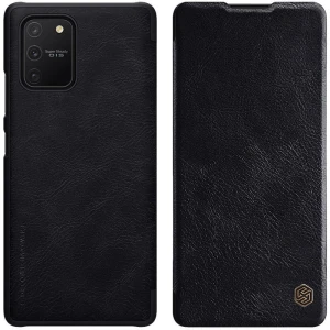 Husa Flip Cover Nillkin QIN pentru Samsung Galaxy S10 Lite, Policarbonat/Piele ecologica, Negru