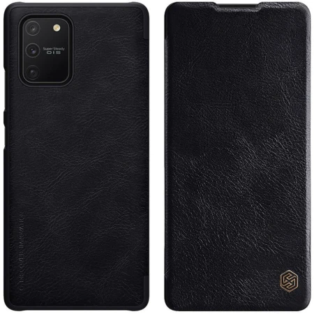 Husa Flip Cover Nillkin QIN pentru Samsung Galaxy S10 Lite, Policarbonat/Piele ecologica, Negru