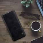 Husa Piele pentru Samsung Note 10 Flip Cover Nillkin Qin - Negru