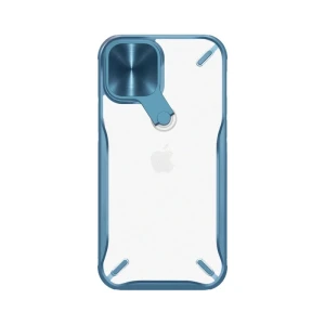 Husa Premium Nillkin Cyclops Compatibila Cu iPhone 12 / 12 Pro, Protectie La Camera Si Kickstand, Albastru