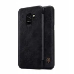 Husa telefon, Piele, Compatibila cu Samsung Galaxy A8 Plus 2018, Negru