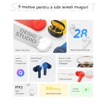 Casti TWS, Realme Buds T100, AI Noise Cancelling, Touch Control, Audio de inalta fidelitate, Autonomie 28 ore, Bluetooth 5.3, Negru
