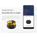 Casti TWS, Realme Buds T100, AI Noise Cancelling, Touch Control, Audio de inalta fidelitate, Autonomie 28 ore, Bluetooth 5.3, Negru