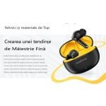 Casti TWS, Realme Buds T100, AI Noise Cancelling, Touch Control, Audio de inalta fidelitate, Autonomie 28 ore, Bluetooth 5.3, Negru