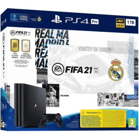 Consola SONY PlayStation 4 Pro, 1TB, Real Madrid Edition + joc FIFA 21