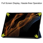Carcasa de protectie compatibila cu Samsung Galaxy Tab S9 Ultra, Microfibra, FoldPro, T71, Blue