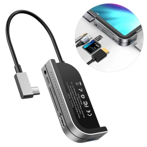 Hub adaptor Baseus, USB Tip C - USB 3.0 4K, HDMI, Cititor de carduri TF, SD/USB Tip C, PD, 3.5 mm, Gri