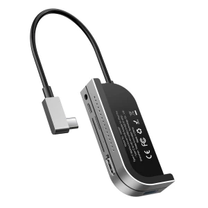 Hub adaptor Baseus, USB Tip C - USB 3.0 4K, HDMI, Cititor de carduri TF, SD/USB Tip C, PD, 3.5 mm, Gri