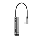 Hub adaptor Baseus, USB Tip C - USB 3.0 4K, HDMI, Cititor de carduri TF, SD/USB Tip C, PD, 3.5 mm, Gri