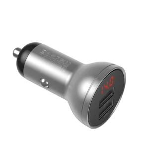 Incarcator auto, Baseus, 2 x USB, 4.8 A, 24 W, Argintiu
