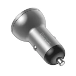 Incarcator auto, Baseus, 2 x USB, 4.8 A, 24 W, Argintiu